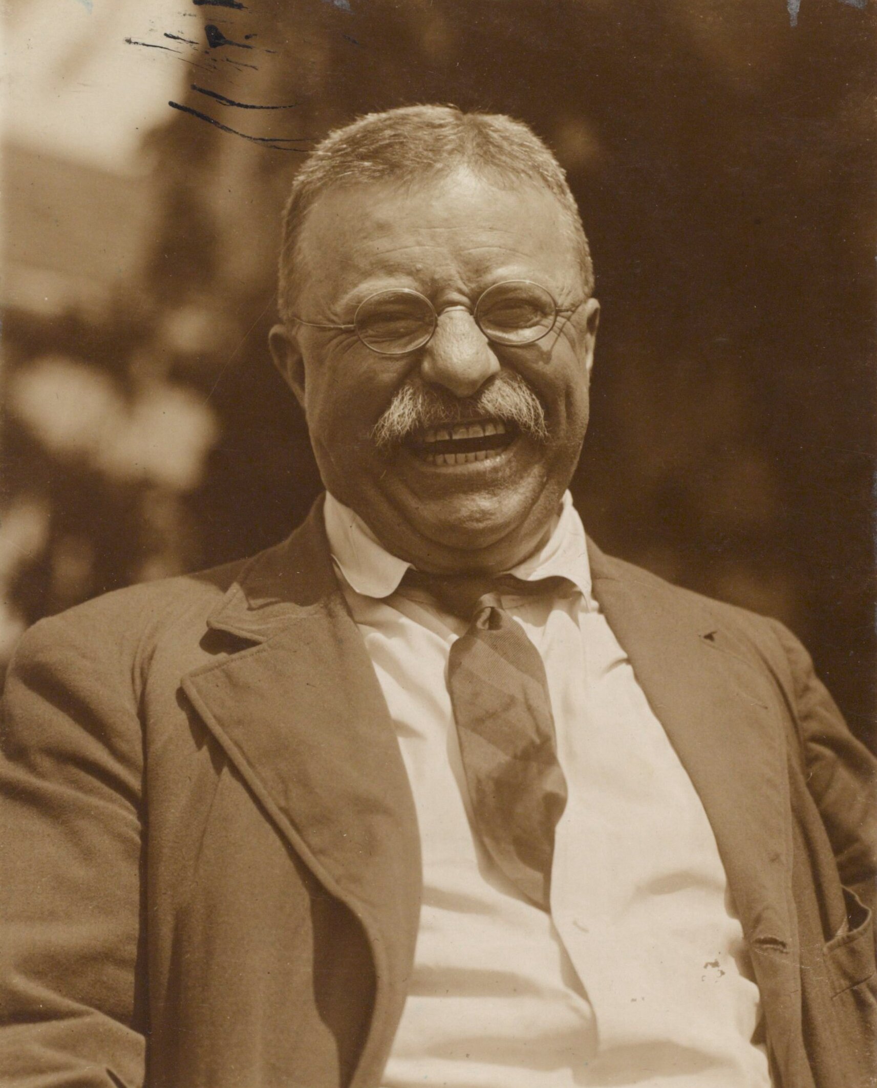 Theodore Roosevelt laughing, around 1910